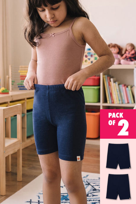 Buy Zivame Girls Solid Undershorts (Pack of 2) - Navy Peony
